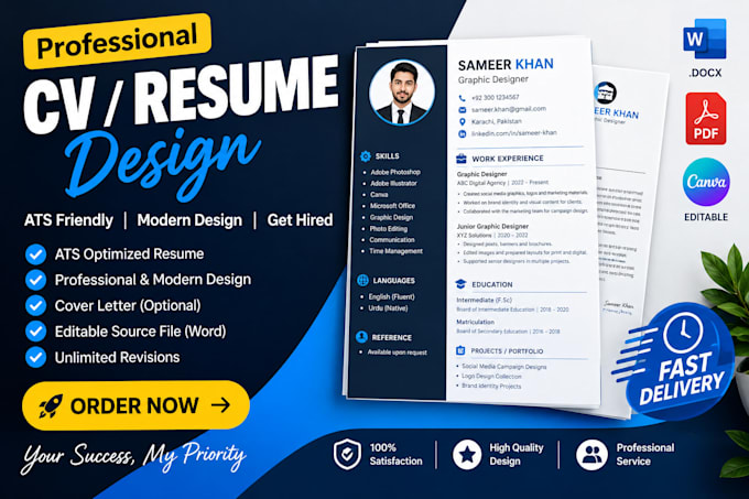 professional ats friendly CV and resume design