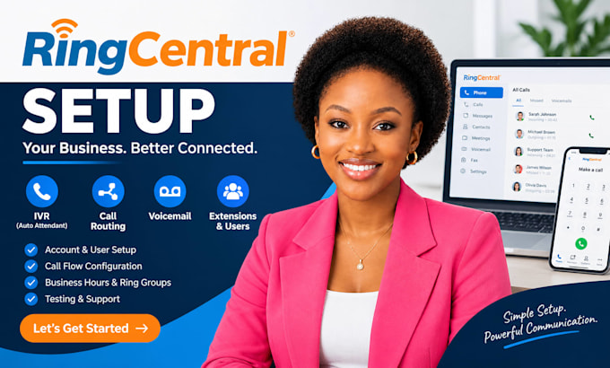 setup ringcentral phone system, IVR, SMS and call routing