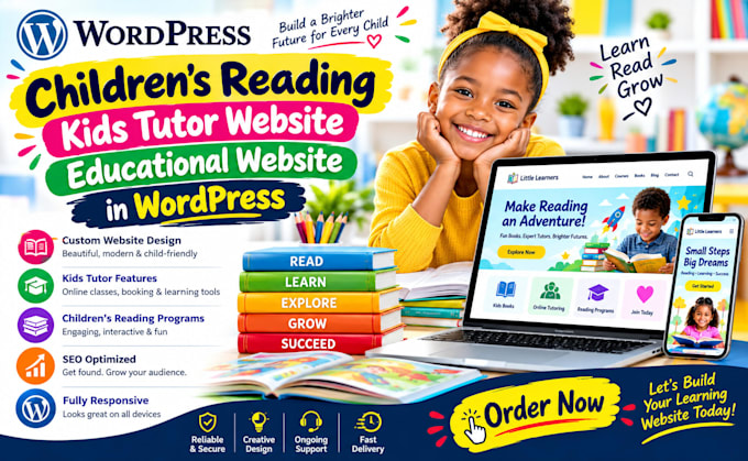 design kids tutor website educational wordpress website lms website design