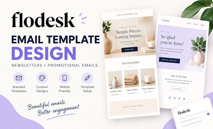 setup and design flodesk email template professional newsletters email design