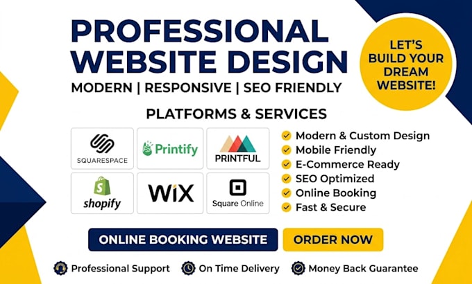 redeign squarespace, printful, shopify, wix, squarespace online website redesign