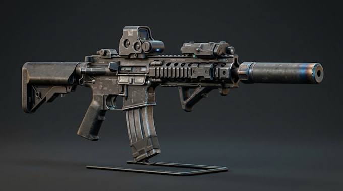 design 3d military weapon, fps weapon, sci fi gun model, smgs, pistols, rifles