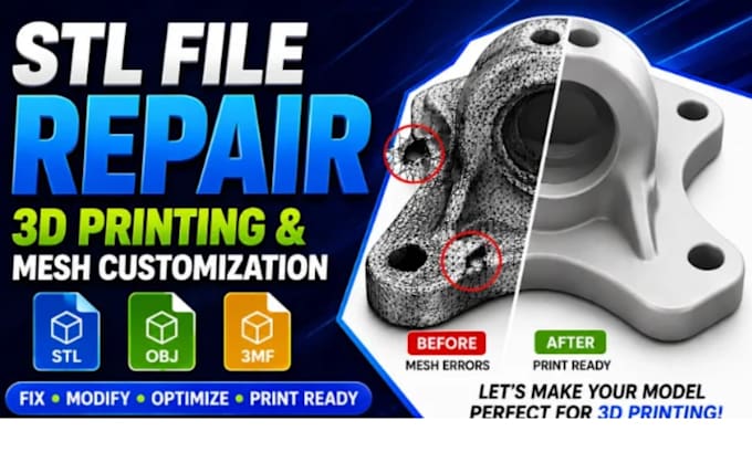 repair stl file 3d printing mesh custom