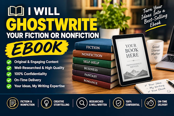 ghostwrite your fiction or nonfiction ebook