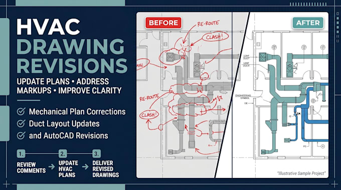 revise hvac drawings from plan review comments