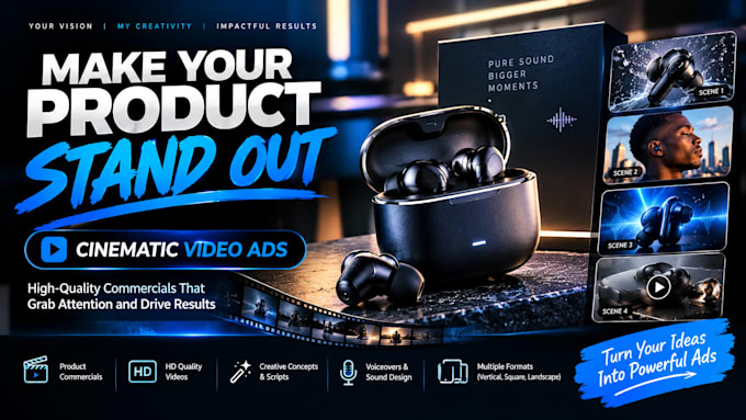 create cinematic product commercials and video ads