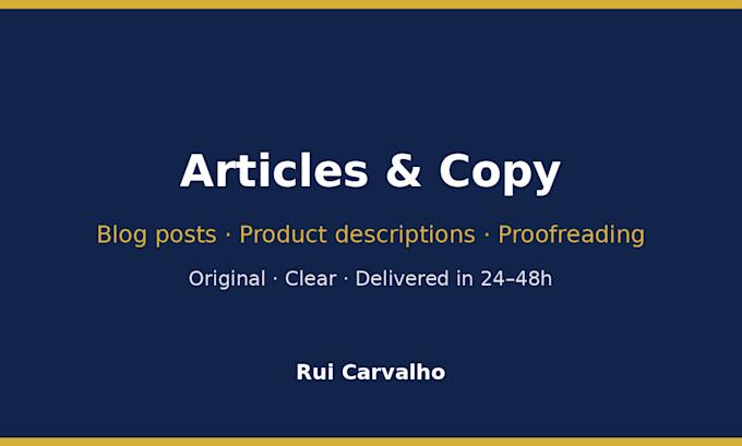 write articles, product descriptions and proofread your english text