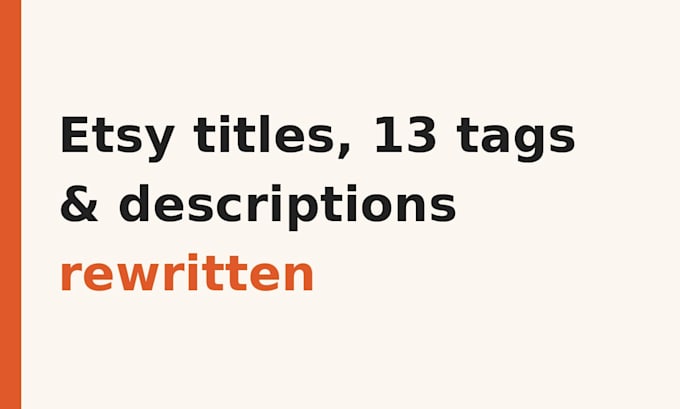 rewrite 3 etsy listing titles, tags and descriptions