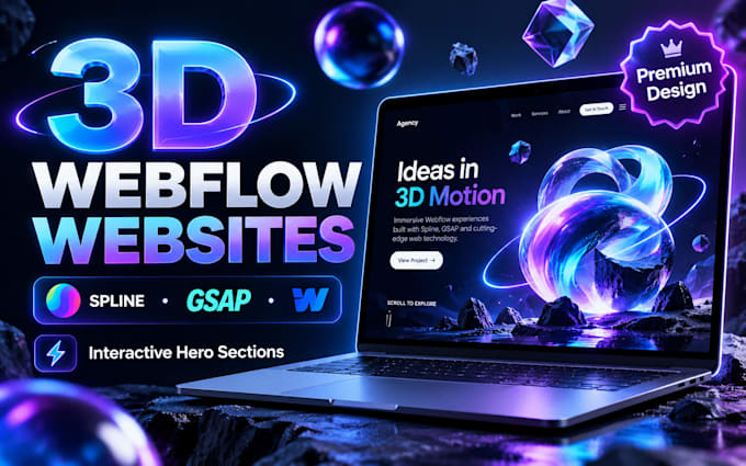 build a 3d webflow website spline gsap scroll animation 3d interacvtive website