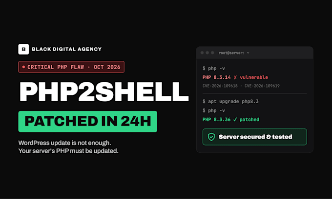 patch php2shell and secure your PHP server or wordpress site