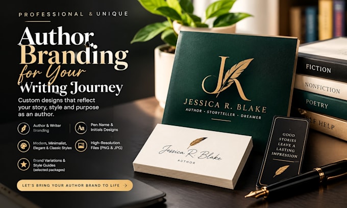 design a unique author logo and writer brand identity