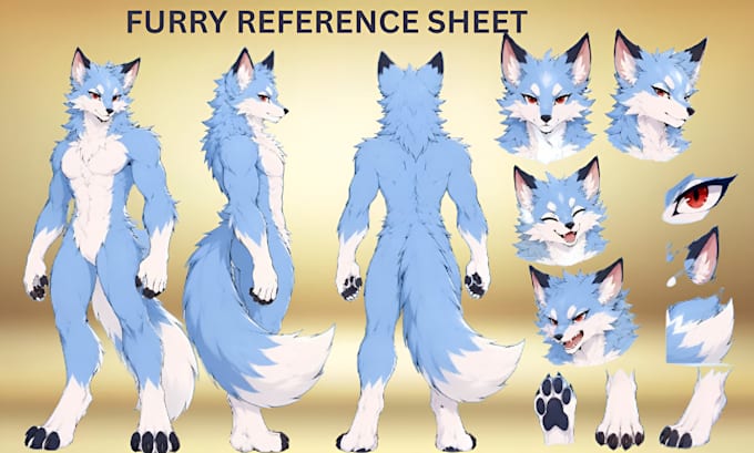 draw furry reference sheet fursona ref sheet character design anthro ref sheet