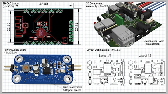 design rf pcb layout, wireless antenna, and 50 ohm impedance matching for iot