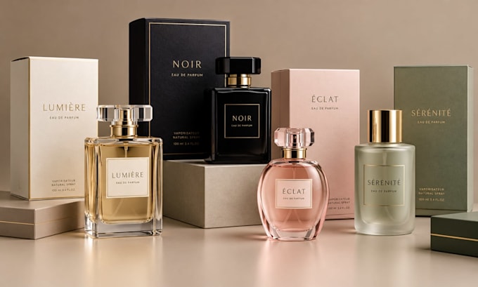 design perfume packaging, perfume boxes, bottle labels and fragrance boxes