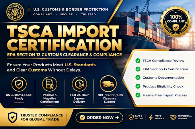 prepare tsca import certification and epa compliance for US customs