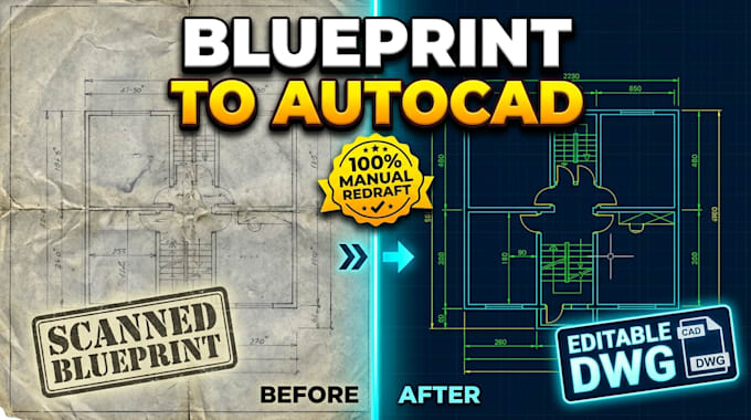 convert scanned blueprints to autocad dwg