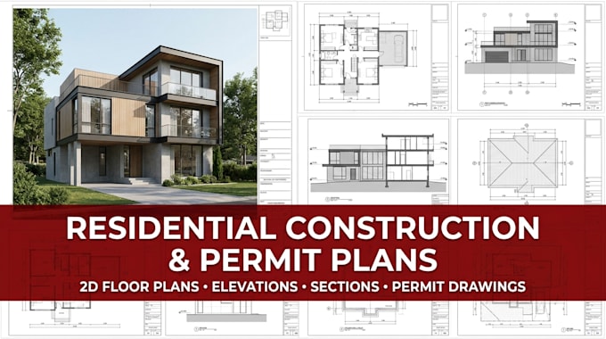 draft residential construction and architectural permit plans