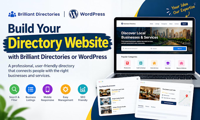 build brilliant directories and wordpress business directory website
