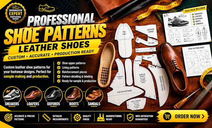 create custom leather shoe patterns for manufacturing