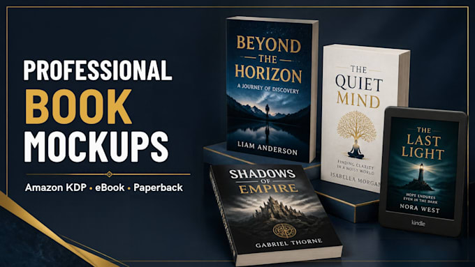 design professional amazon KDP book mockups