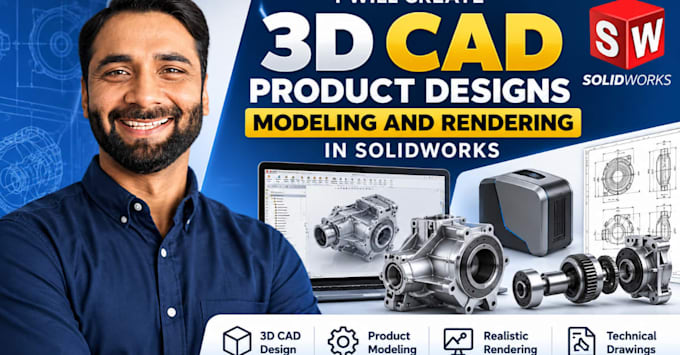 create 3d cad product designs modeling and rendering in solidworks