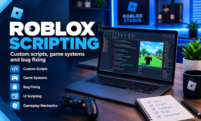 do custom roblox scripting, game systems and bug fixing