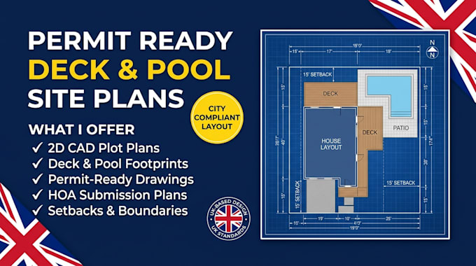 draw a permit ready site plan for your deck or pool
