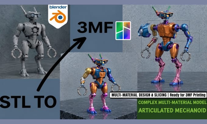 convert stl to 3mf split 3d model for bambu lab multicolor printing