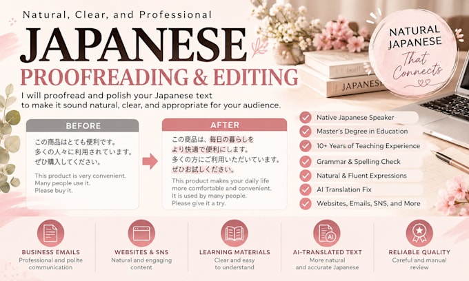 proofread and edit your japanese text naturally