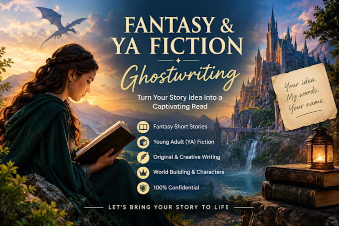 ghostwrite your fantasy short story or ya fiction