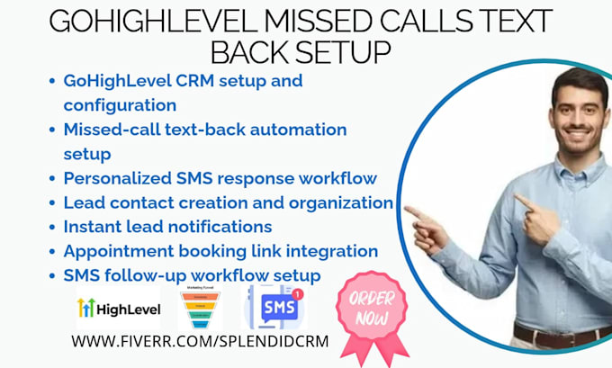 setup gohighlevel missed call text back automation for home services