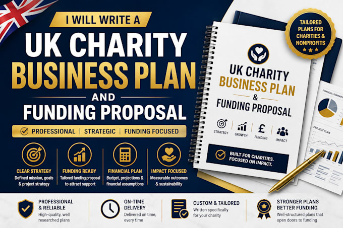 write a UK charity business plan and funding proposal