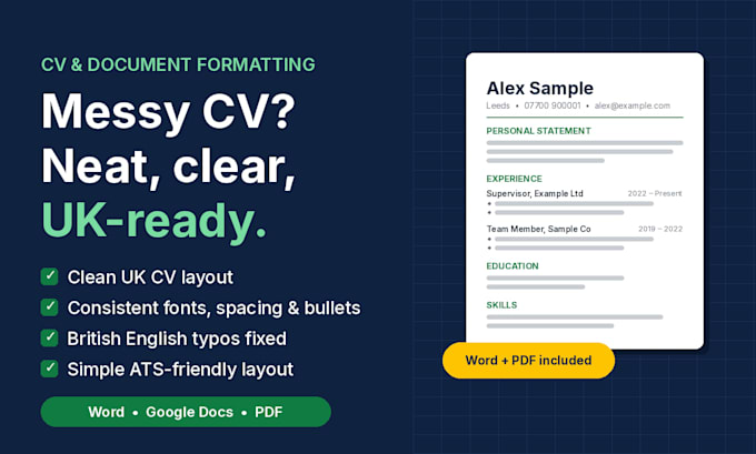 format your UK CV or resume with an ats friendly word layout