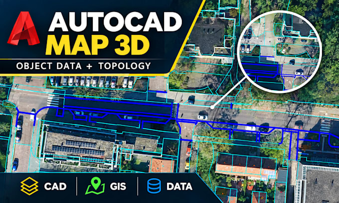 create autocad map 3d object data, topology and gis mapping