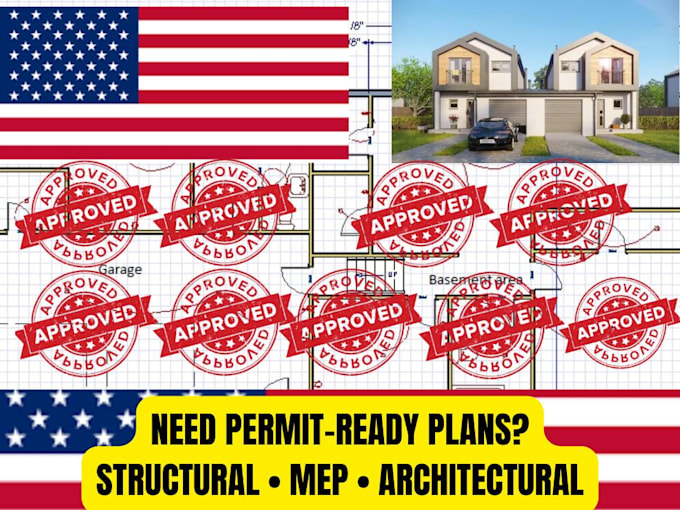 permit drawing, engineer stamp, structural engineer, mep for ok fl md nc nm usa