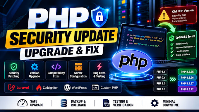 upgrade PHP version and fix laravel compatibility issues