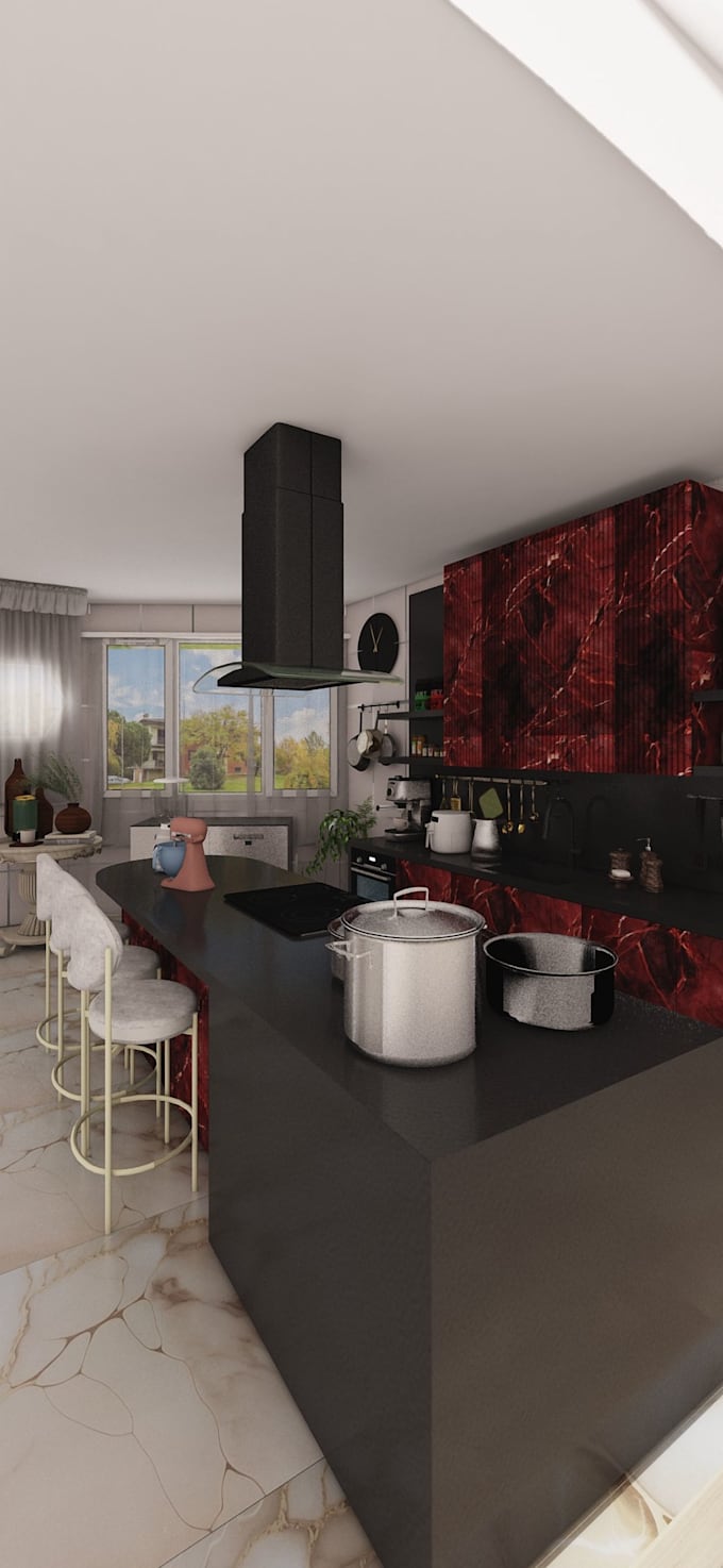 design modern 3d kitchens with realistic 4k renders