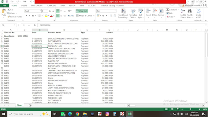 do expert bank statement data entry and excel bookkeeping
