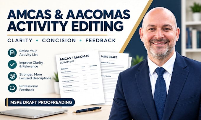 edit your amcas, aacomas activity list or your mspe