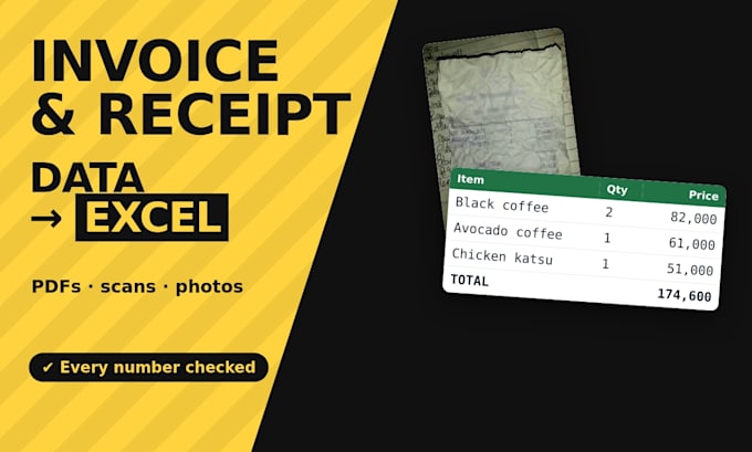 extract invoice and receipt data to excel