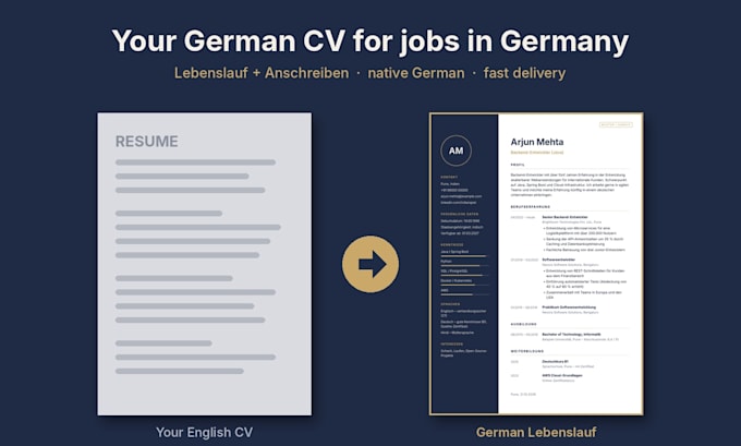 write your german CV