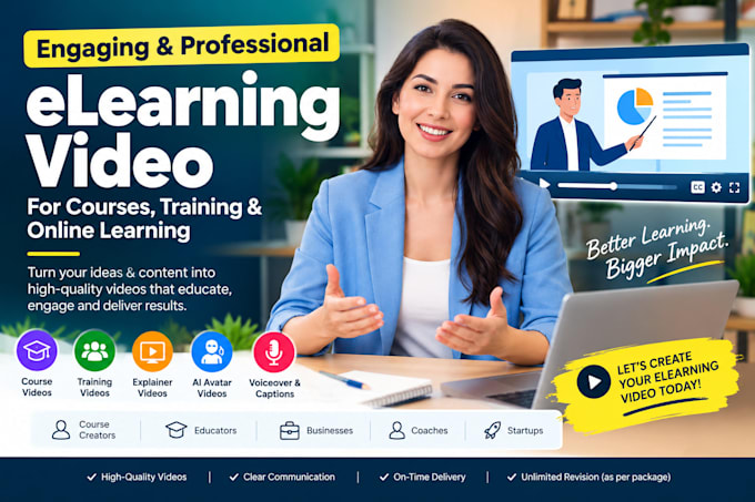 create engaging elearning videos for courses and training online course video