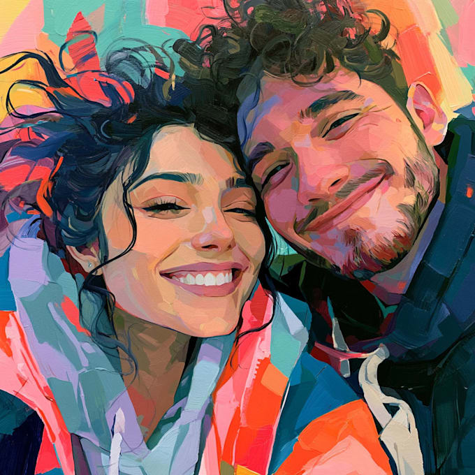 paint custom couple portrait