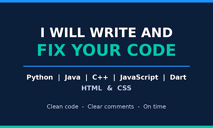 write and fix code in python, java, cpp, javascript and dart