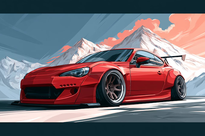 create unique car illustrations for posters and gifts