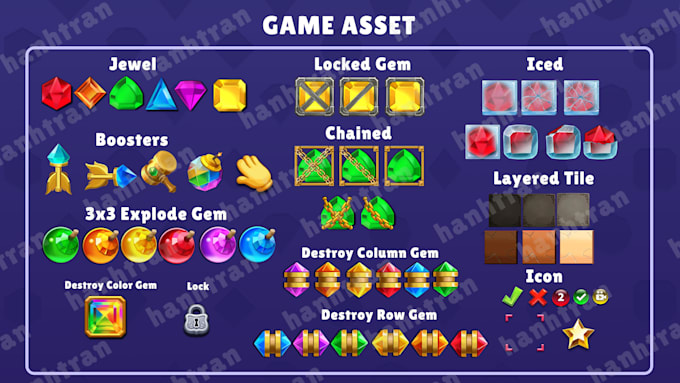 create 2d game icon and 2d game asset