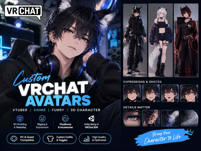 Create vr character furry avatar nsfw model vtuber model furry nsfw ...