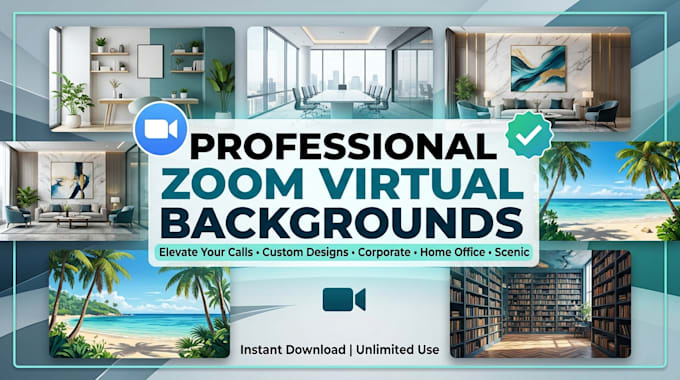 design professional zoom and google meet virtual backgrounds