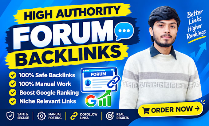 create 70 high authority unique forum backlinks for off page SEO