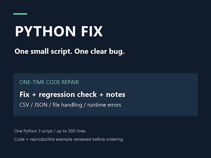 fix one small python script bug with a test and clear notes